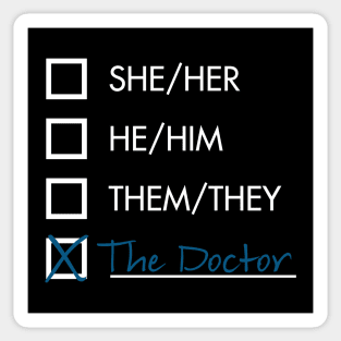 Doctor Who Pronouns Sticker